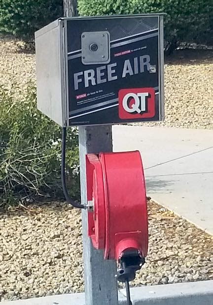 Mar 8, 2023 · In addition to free services, they also offer great deals on replacement tires, like their Buy 3 Get 1 Free Deal which goes on until March 26, 2023. 10. QuikTrip offers free air for your tires and a free drink for you! Credit: QuikTrip. QuikTrip is one of the gas stations with free air at most locations. 